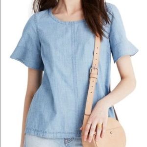 Madewell Chambray Tie Back Top - Size M